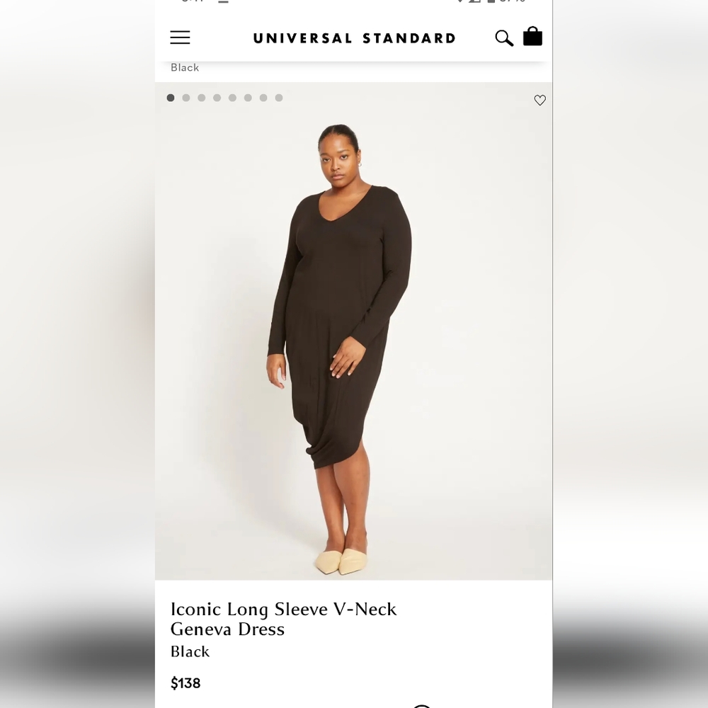 Universal standard black long sleeve Geneva dress fits size M (labeled 2xs)